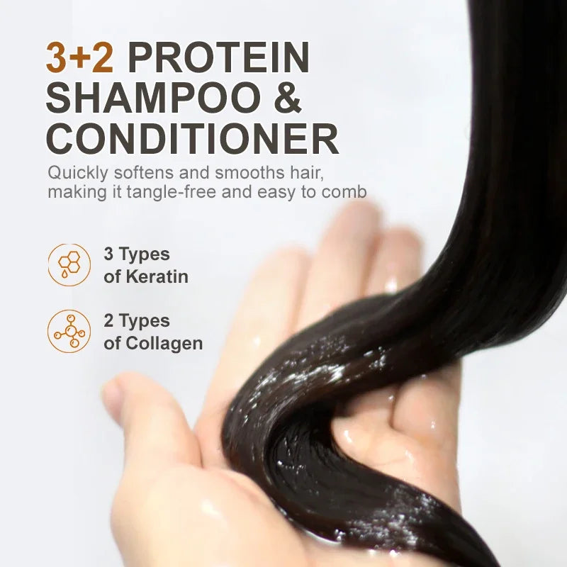 PURC Morocco Argan Oil Shampoo Conditioner Set Smoothing Nourishing Repair Damaged Frizz Hair Scalp Treatment Hair Care