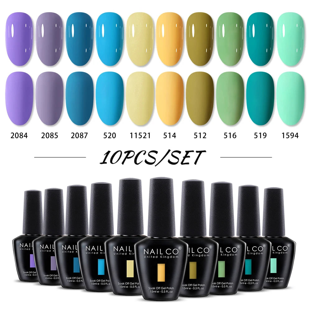 NAILCO 15ml 10/20/30pcs Nail Gel Polish 333 Colors Blue UV&LED Gel Varnish Nude Red Soak Off Semi Permanent UV Nail Gel Varnish
