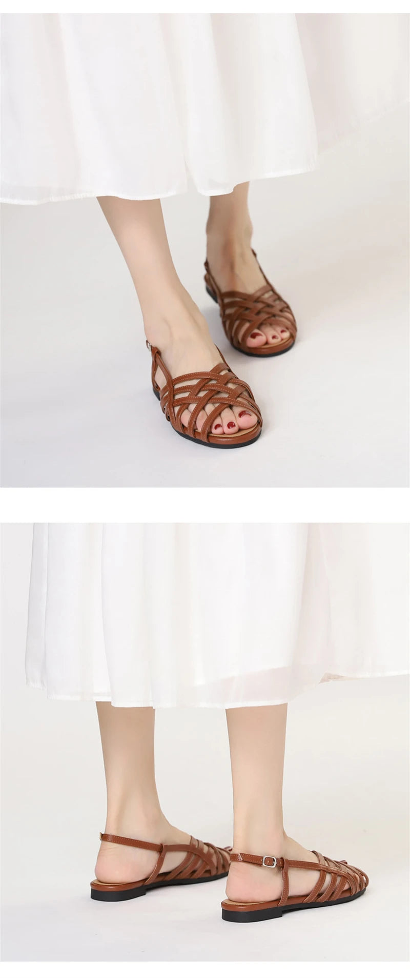 Women Roman Gladiator Flat Sandals Summer Soft Bottom Open Toe Narrow Band Weave Casual Shoes Plus Size Sandalias босоножки