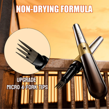 Four-pronged eyebrow pencil, four-end, long-lasting, non-smudged, water-resistant, anti-smudged eyebrow pencil