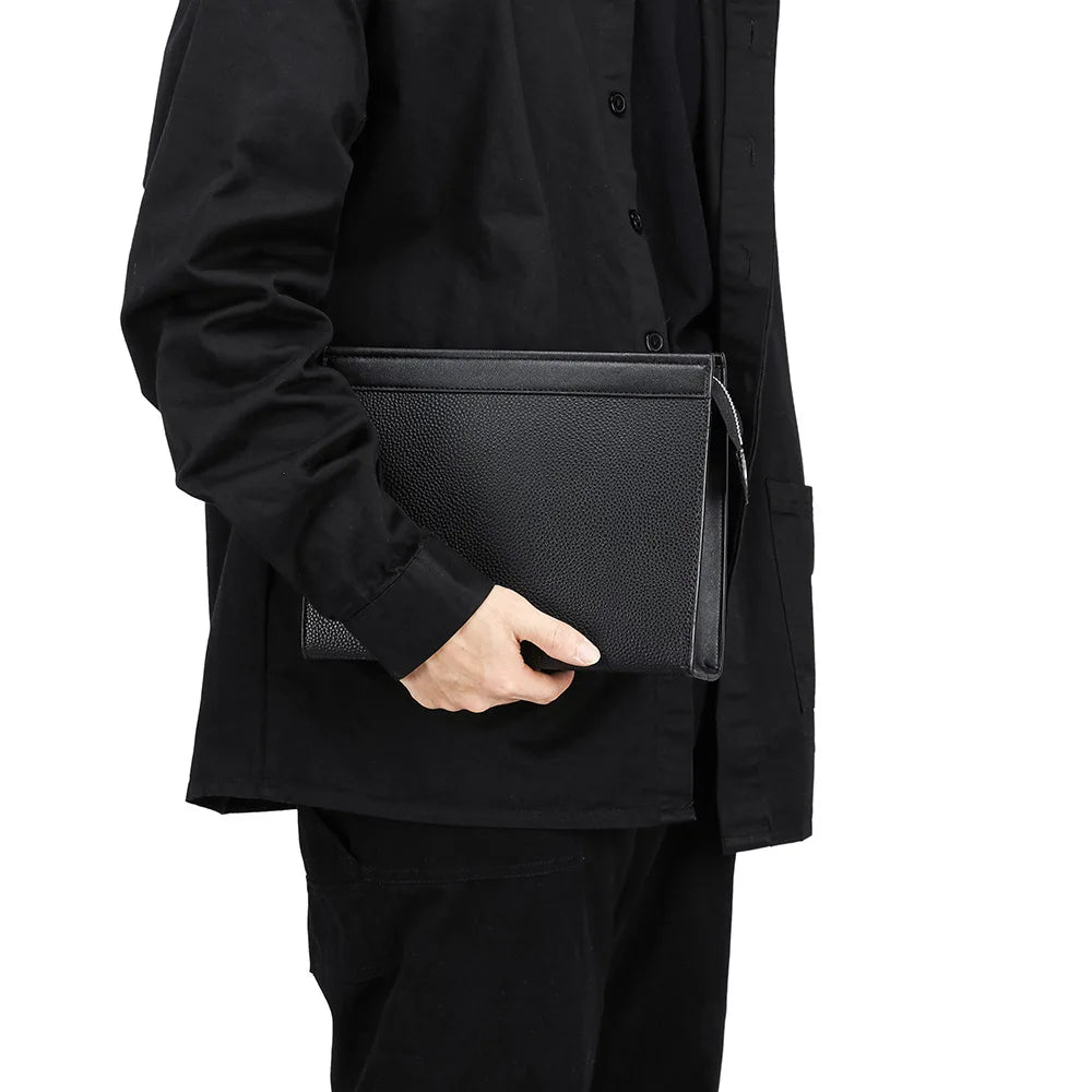 Black PU Leather Men Clutches Bags Wallets Envelope Bag Purse Business Male Phone Clutch Bags Designer Men Bags Wristlets Bags