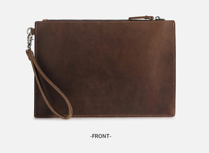 New Real Leather Handbag for Men Day Clutches Luxury Wristlet Coin Card Holders Zipper Clutch Designer Men's Wallets Purse Bolso