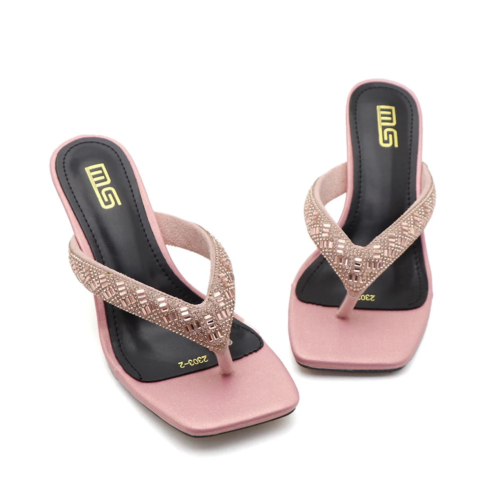 Black Red High Heel Slippers Women Open Toe Slingback Sandals Female Pumps Square Toe Summer Simple Designer Heeled Sandals