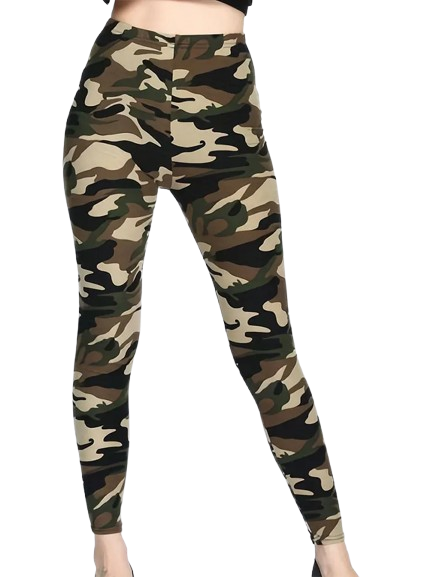 Fashion camouflage appearance leggings women's slim fit pants cropped pants