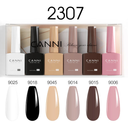 6pcs*9ml HEMA TPO FREE Nail Gel Polish CANNI Semi Permanent Jelly Pink Nude Color Gel Varnish Great Coverage UV LED Lacquer