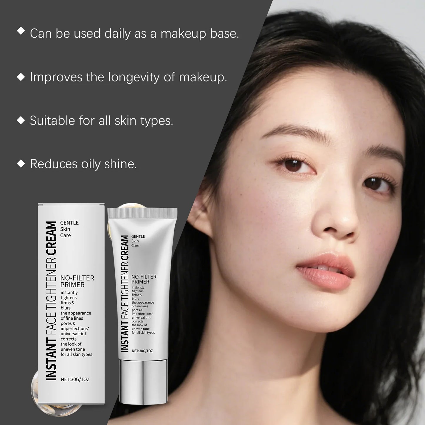 Face Tighten Cream Face Primer Moisturizer Pre-Makeup Isolation Hydrating Base Smoothing Fine Lines Firming Brightening Face Ski