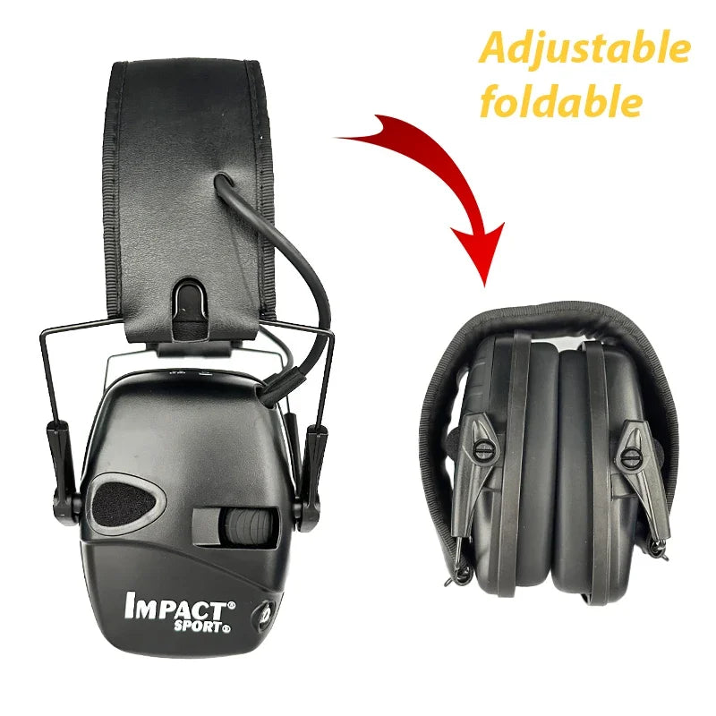 Tactical Electronic Shooting Earmuff Case Anti-noise Headphone Sound Amplification Hearing Protection Headset Foldable with Bag