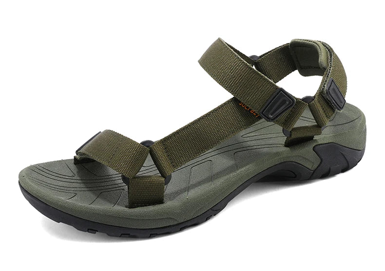 High Quality Summer Open Shoes Men Outdoor Adjustable Sandals Beach Gladiator Rome Breathable Green Pure Black Big Size 47 48