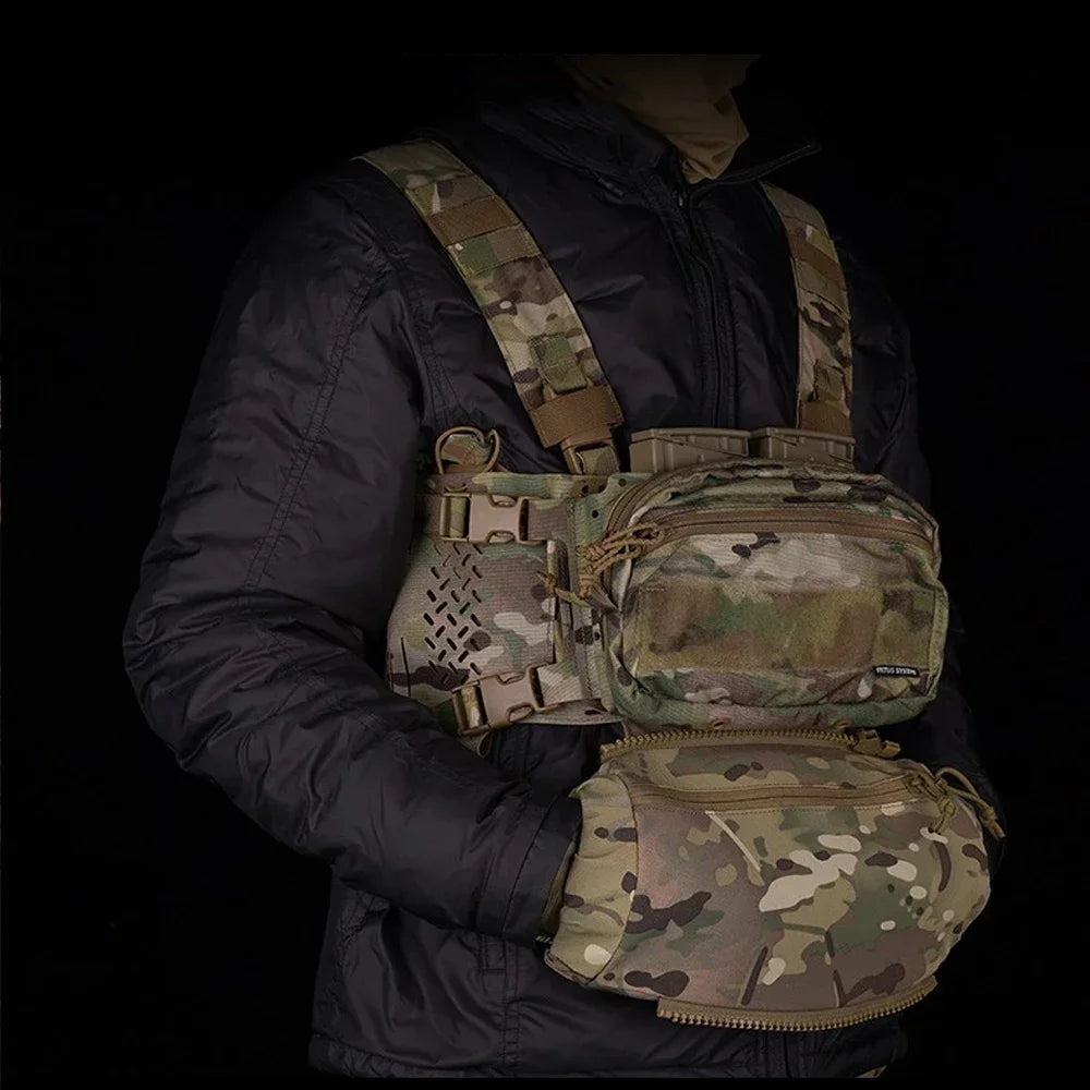 Outdoor DropPouch Muff Hand Warmer Pouch, Stowable Fanny Pack for Winter Airsoft Hunting Gear Camping Hiking Football Fishing