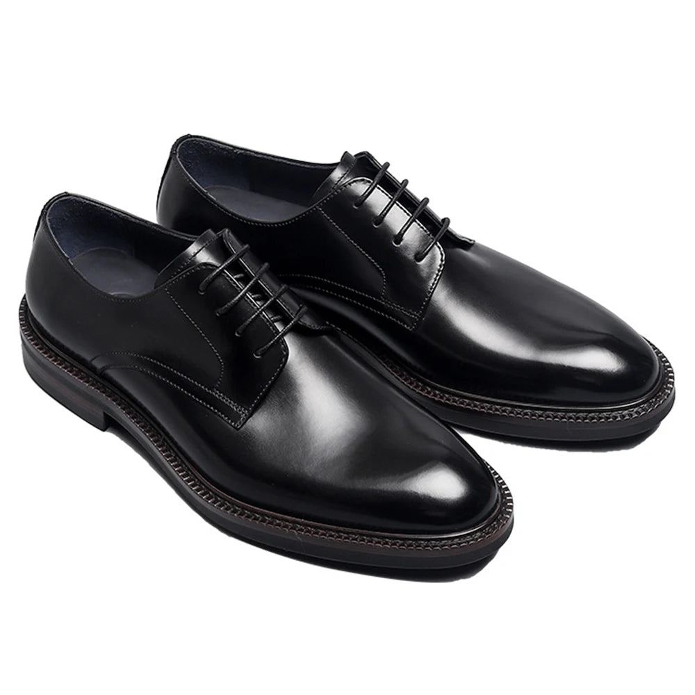 High Quality Men's Oxford Shoes Genuine Leather Office Derby Dress Shoes for Business Casual Wear