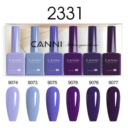 6pcs*9ml HEMA TPO FREE Nail Gel Polish CANNI Semi Permanent Jelly Pink Nude Color Gel Varnish Great Coverage UV LED Lacquer
