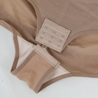 Cross Waist Bodysuit Sexy Women Briefs Shapewear with Film Coaster Mesh Breathable Suspender Top Tummy Control Ladies Underwear