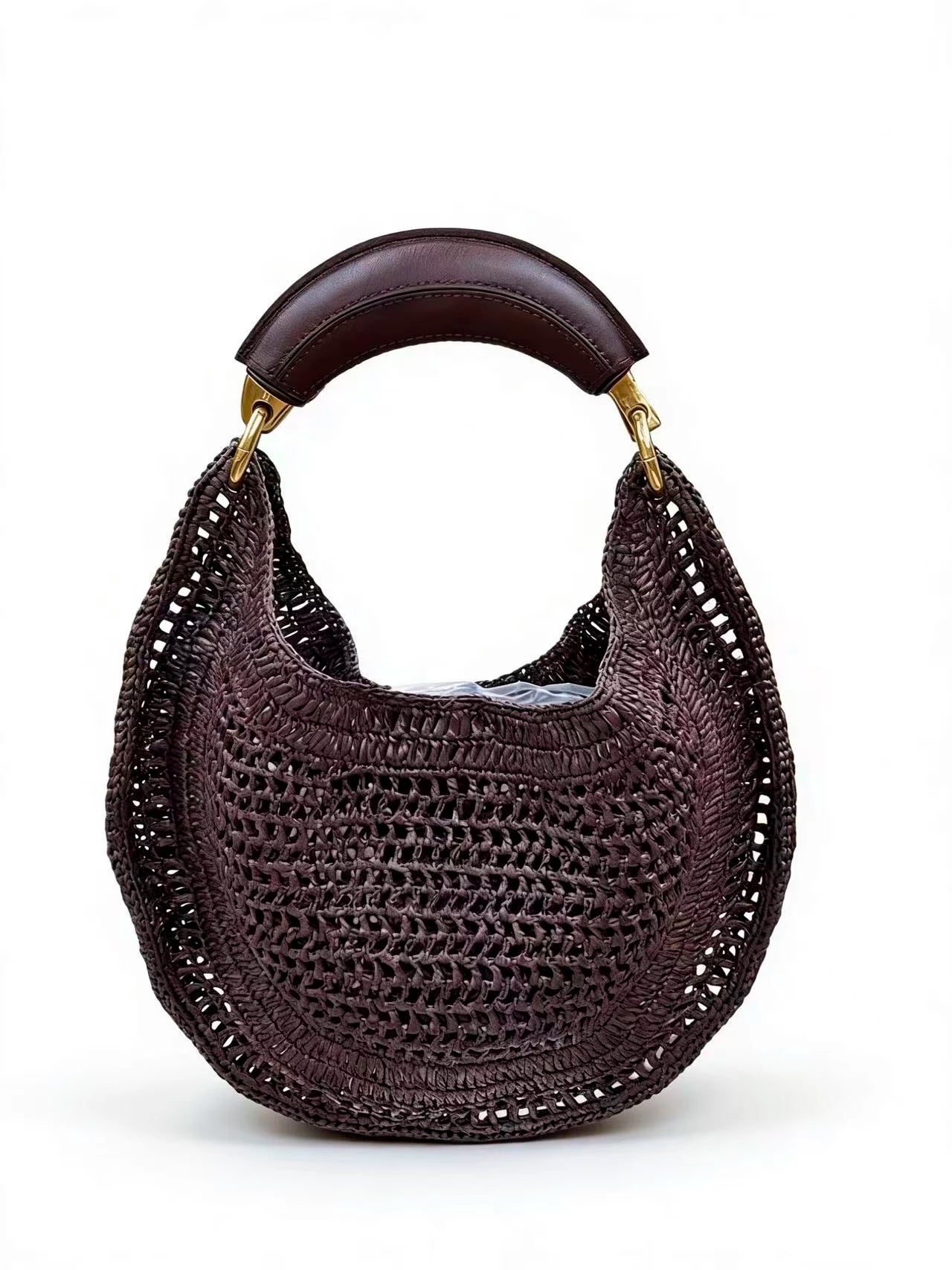 Cross border summer seaside vacation style retro wrist pure handmade colorful grass woven armpit bag hobo handbag