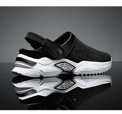 2025 Men Summer Sandal Mesh Mules Breathable Padded Beach Flip Flops Shoes Solid Flat Bath Slippers Outside Men Slippers Zapatos