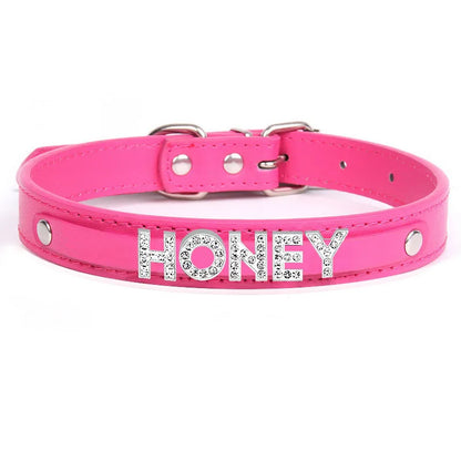 Punk Leather Collar DIY Custom Name Necklace Personalized Letter Angel Queen Choker for Women Men Sexy Cosplay Jewelry Gifts