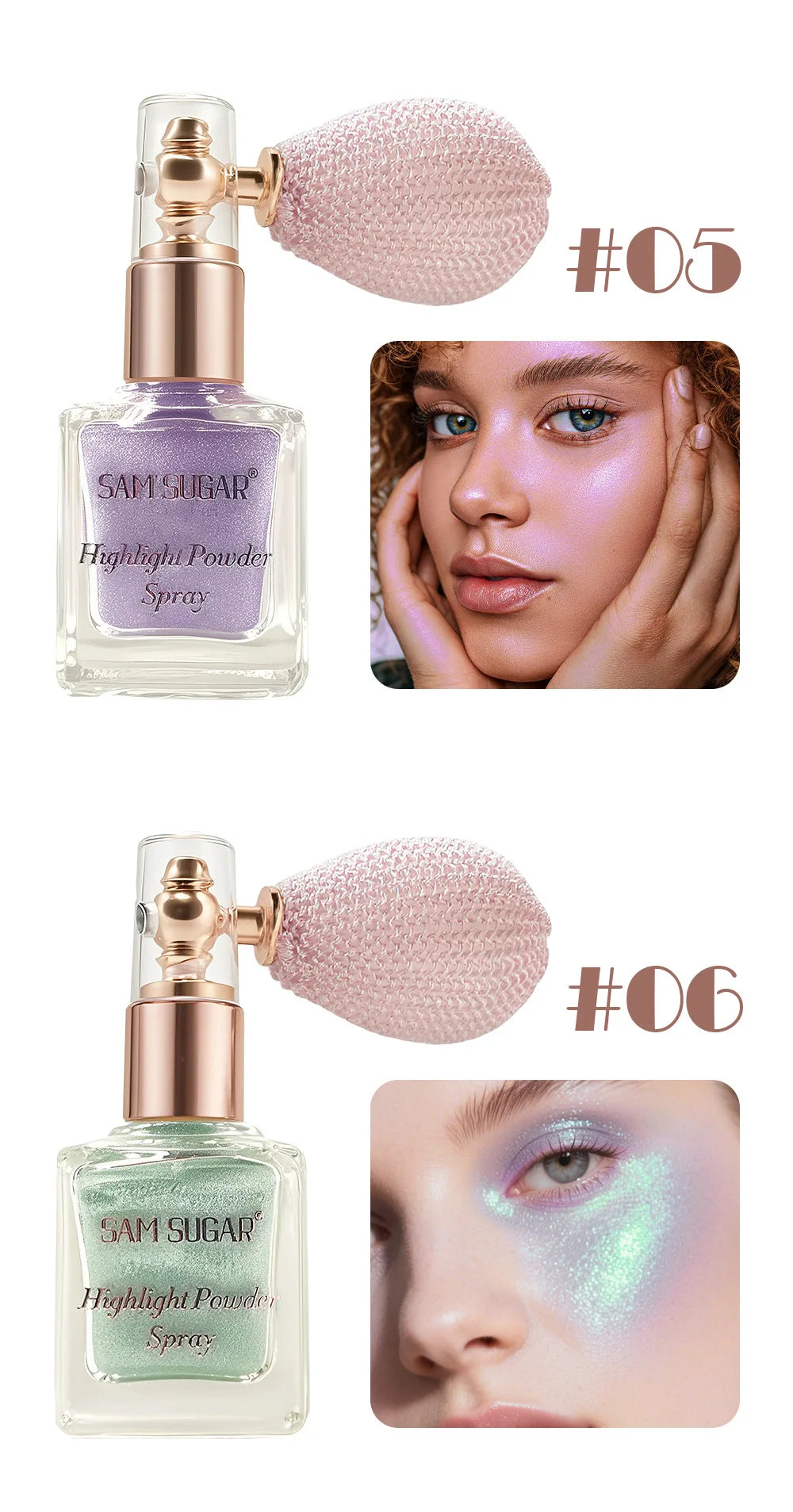 Face & Body Shimmer Spray, Contour Highlight Powder Mist, Ultra-Fine Glitter for Cheekbones Legs Body, Dewy Makeup Setting Spray