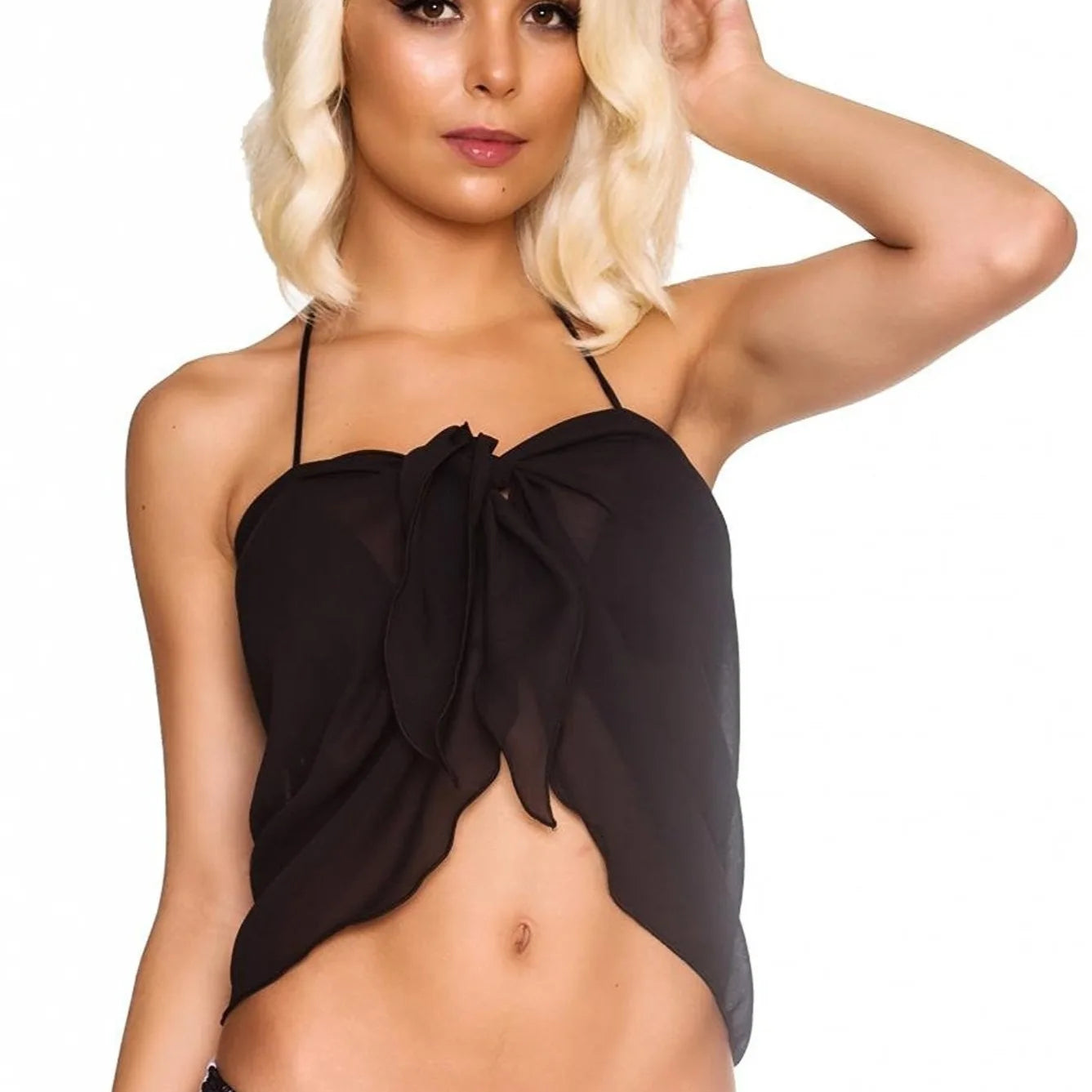 Women Short Sarong Skirt Chiffon Beach Coverup Scarf Wrap For Swimsuit Cover Short Beach Wear