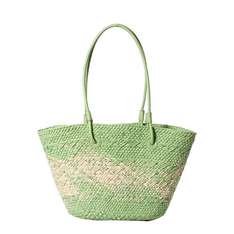 Casual Large Capacity Tote Designer Wicker Woven Women Handbags Summer Beach Bali Straw Bag Lady Travel Big Basket Purse
