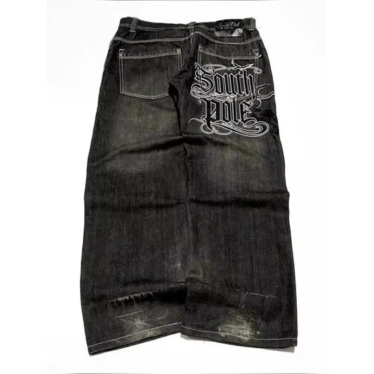 American Y2K 2025 New Baggy Wide Leg Black Jeans Overszied Women Street Casual Joker Denim Pants Couple Jeans Vintage Streetwear