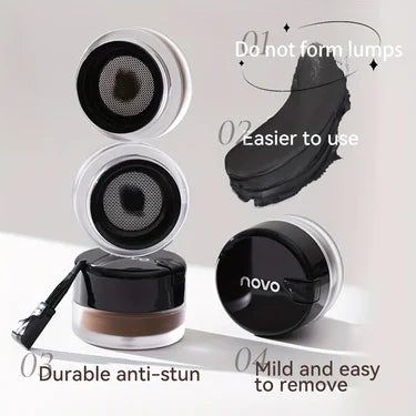 Portable Gel Eyeliner Black and Brown, Water Proof Smudge Proof Eyeliner Cream, Quick Drying Last for All Day Long Brow Eyeliner