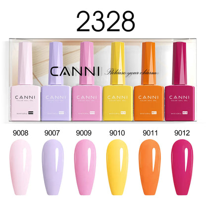 6pcs*9ml HEMA TPO FREE Nail Gel Polish CANNI Semi Permanent Jelly Pink Nude Color Gel Varnish Great Coverage UV LED Lacquer