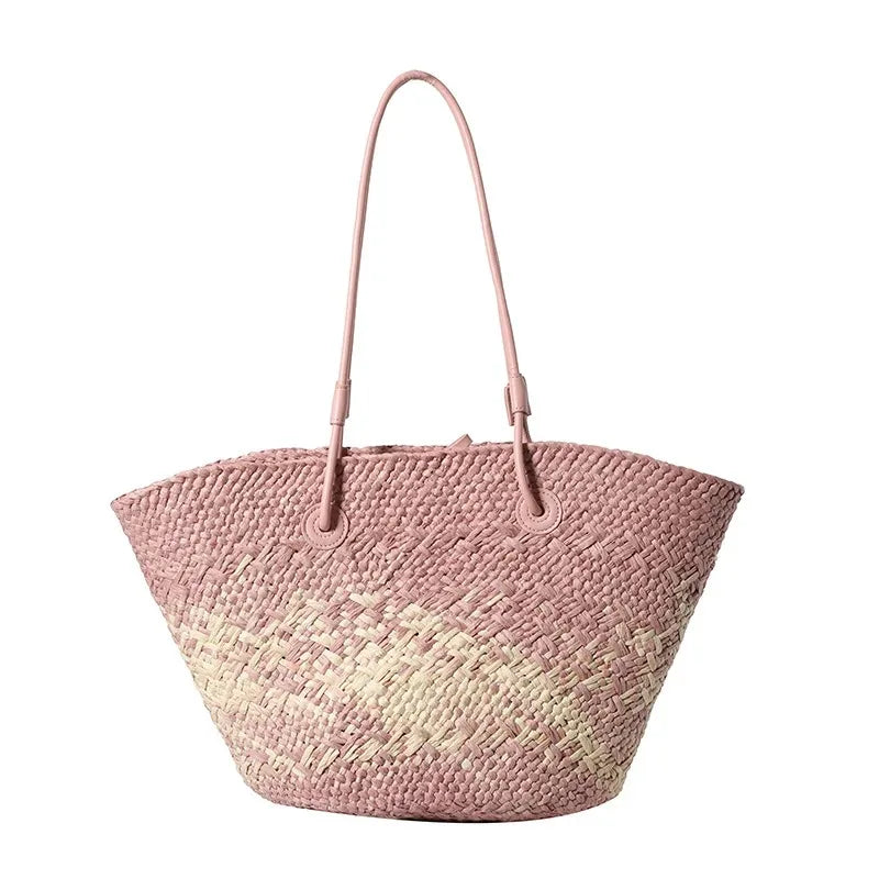 Casual Large Capacity Tote Designer Wicker Woven Women Handbags Summer Beach Bali Straw Bag Lady Travel Big Basket Purse