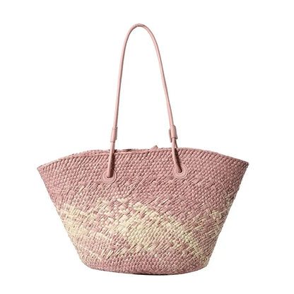 Casual Large Capacity Tote Designer Wicker Woven Women Handbags Summer Beach Bali Straw Bag Lady Travel Big Basket Purse