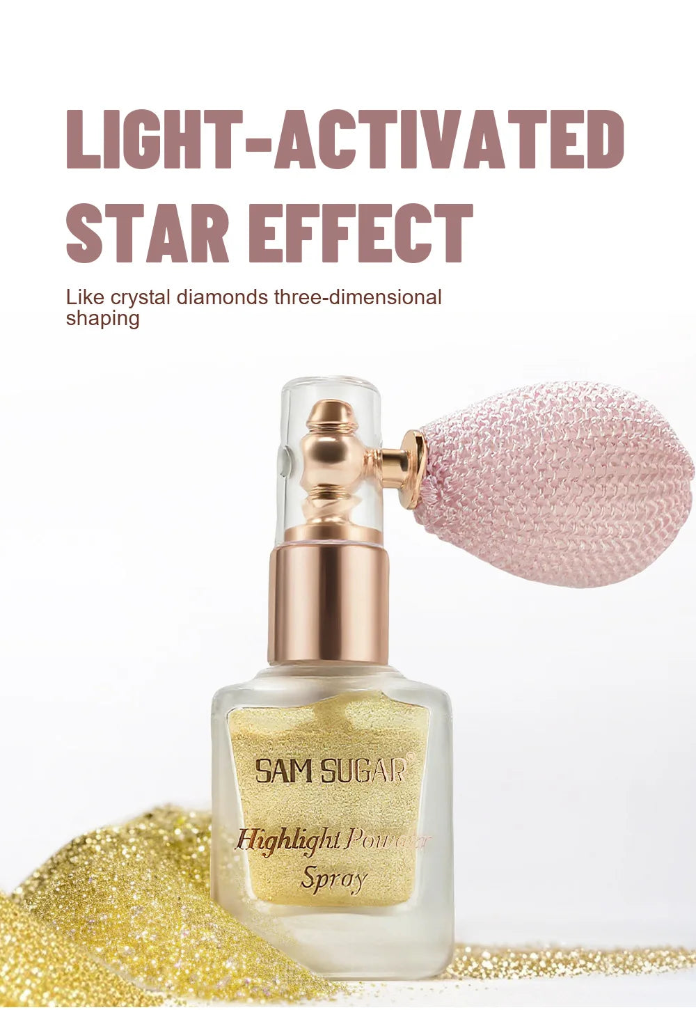 Face & Body Shimmer Spray, Contour Highlight Powder Mist, Ultra-Fine Glitter for Cheekbones Legs Body, Dewy Makeup Setting Spray