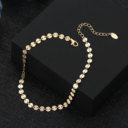 Rinntin Italian Sparkle Mirror Link Chain Anklet Women's 925 Silver Summer Foot Chain Bracelet Fashion Ankle Straps Jewelry SA29