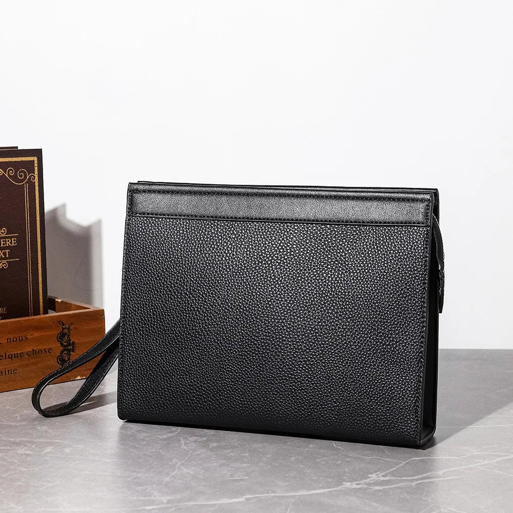 Black PU Leather Men Clutches Bags Wallets Envelope Bag Purse Business Male Phone Clutch Bags Designer Men Bags Wristlets Bags