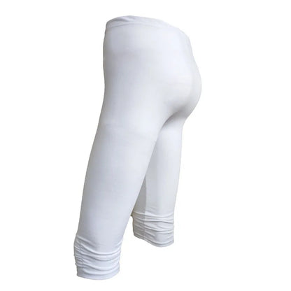 Elastic High Waist Sporty Women Clothing Skinny Pants Elastic Quick Dry 3/4 Sports Leggings Short Trousers Casual Solid Summer