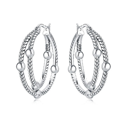 925 Sterling Silver Exquisite Multi-layer Ear Ring Jewelry Versatile Hoop Earrings For Women Jewelry Fine Birthday Party Gift