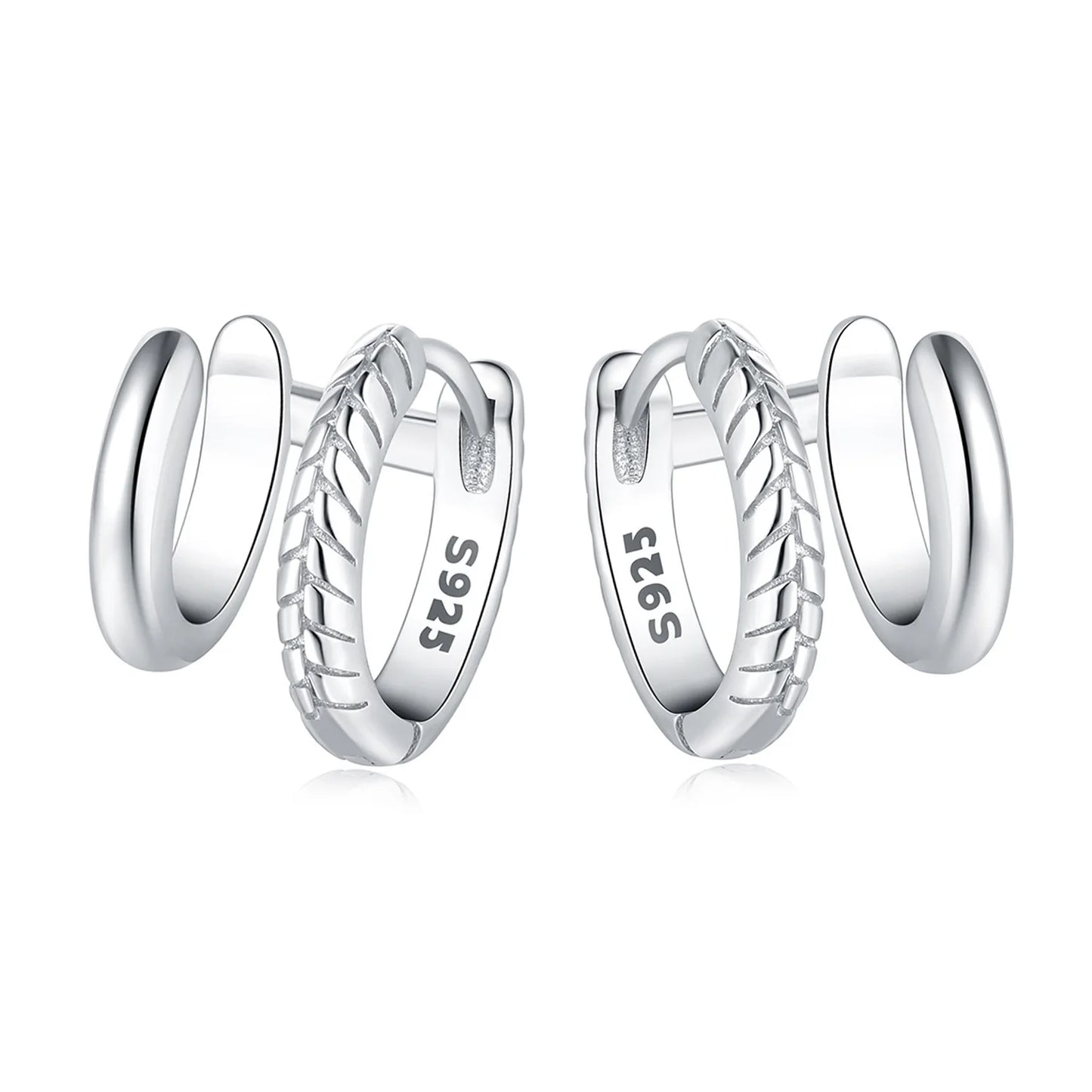 925 Sterling Silver Exquisite Multi-layer Ear Ring Jewelry Versatile Hoop Earrings For Women Jewelry Fine Birthday Party Gift