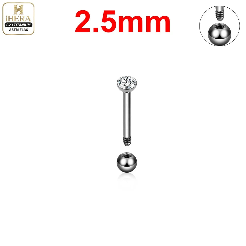 ASTM F136 Titanium Piercing Round Bowl Shaped Screw Labret Earring Set Lip Ring Cartilage Tragus Conch Jewelry Helix Nose Studs