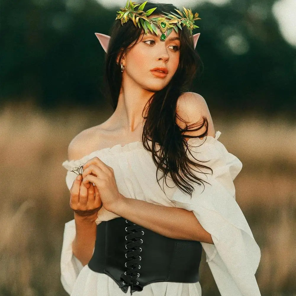 Fairy Crown Headwear Elf Tiara Girl Elven Headpiece Cosplay Costume Circlet Woodland Diadem Wedding Boho Baroque Headband Gifts