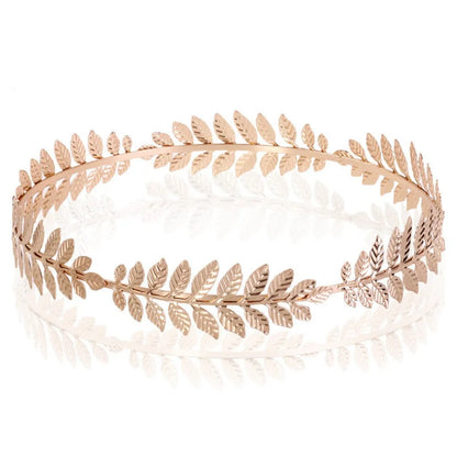 Golden Greek Goddess Crown Laurel Wreath Gold Leaf Headband for Men Circlet Toga Costume Accessories Wedding Party Supplies