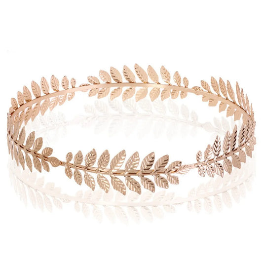 Golden Greek Goddess Crown Laurel Wreath Gold Leaf Headband for Men Circlet Toga Costume Accessories Wedding Party Supplies