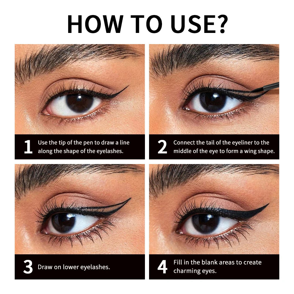 Matte Liquid Eyeliner Matte Eyeliner Waterproof and Sweat-Proof Non-Smudge Liquid Eyeliner Smooth Liquid Eyeliner