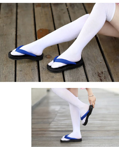 Japanese Anime Women Cosplay Geta Slippers Halloween Costume Cos Shoes Indoor Slippers Wood Clogs Summer Flip Flops Slides