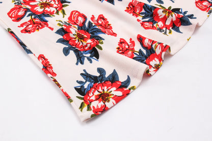 Summer Woman Printing Sleeveless Long Dress Vintage Dress Casual A-Line Beach Print Dress