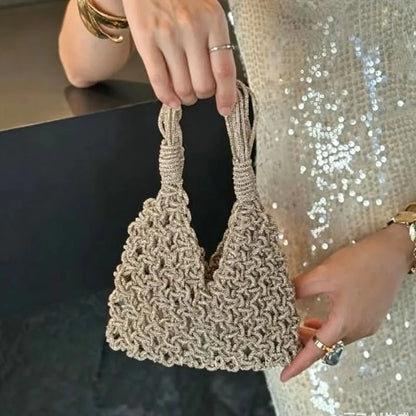 Circular Hollow Out Evening Clutch Party Bag For Women Luxury Designer Handbag New Fashion Shiny Rhinestones Shoulder Crossbody