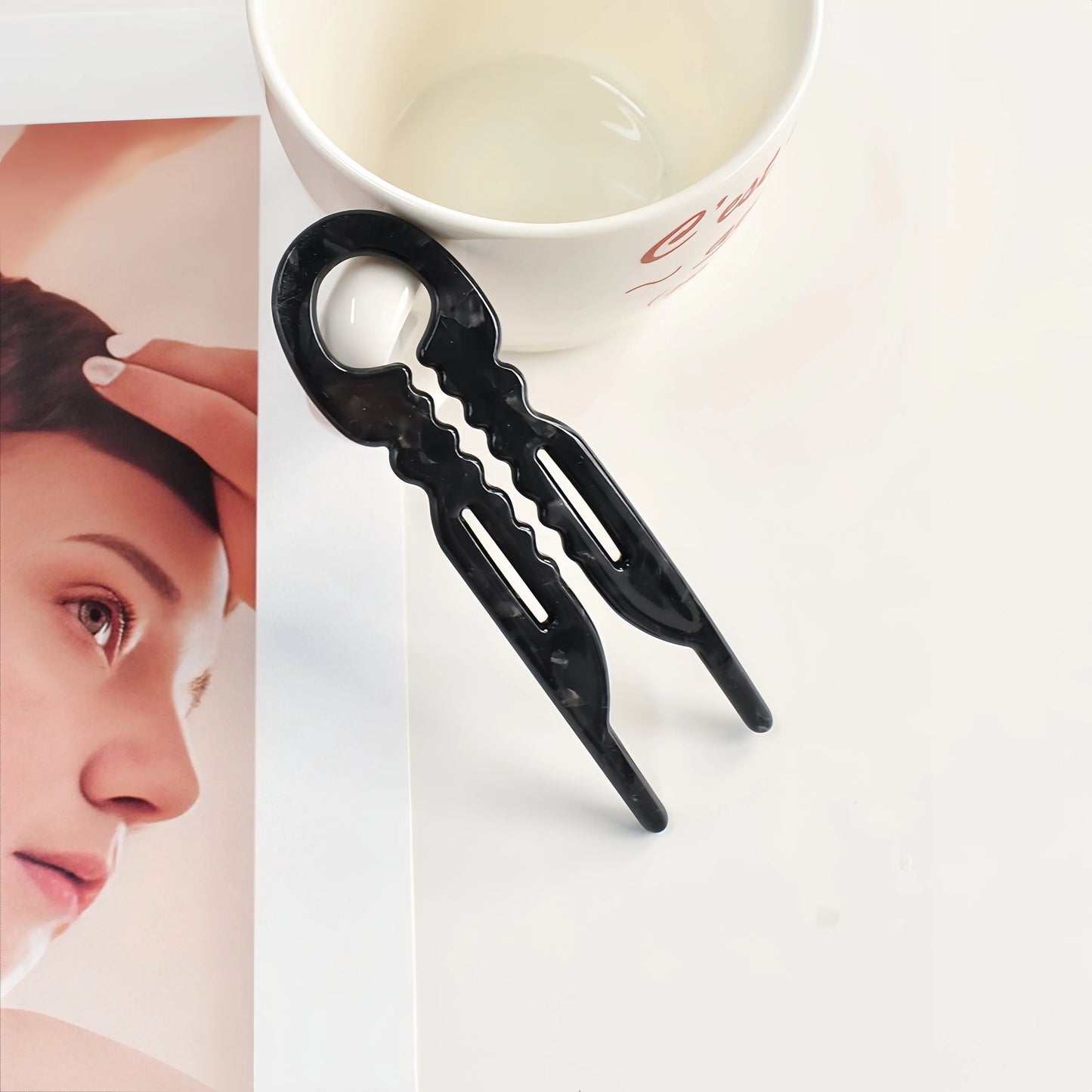 1PC New Model Acrylic Anti-Slip Toothed U-Shaped Hairpin for Updos and Casual Hairstyles - Suitable for Various Hair Volumes