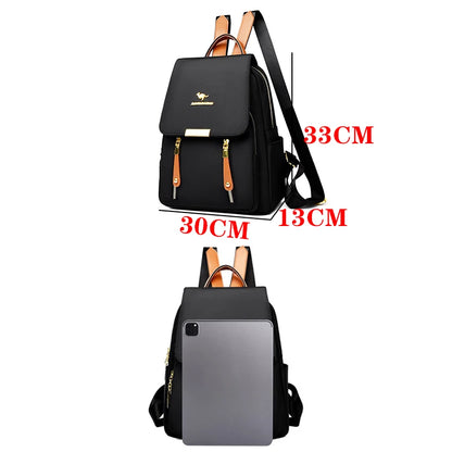 Hot Selling Solid Color Zipper Oxford Fashion Women's Backpack 2024 New Versatile Commuting Large Capacity Soft Female Back Pack
