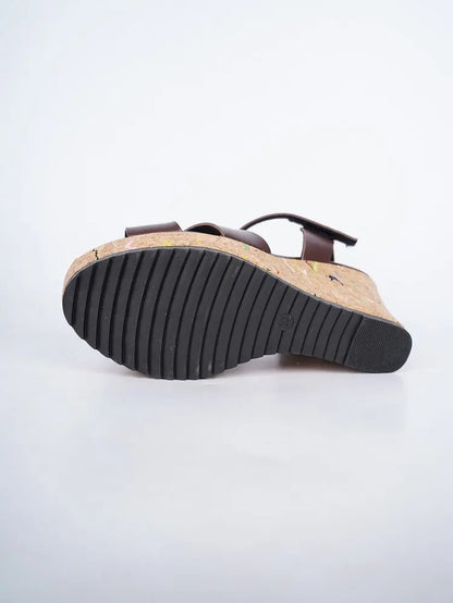 Women's Silver Chunky Platform Sandals 2026 Summer Cork Thick Sole Wedge Sandals Woman Plus Size 43 Pu Leather Casual Shoes