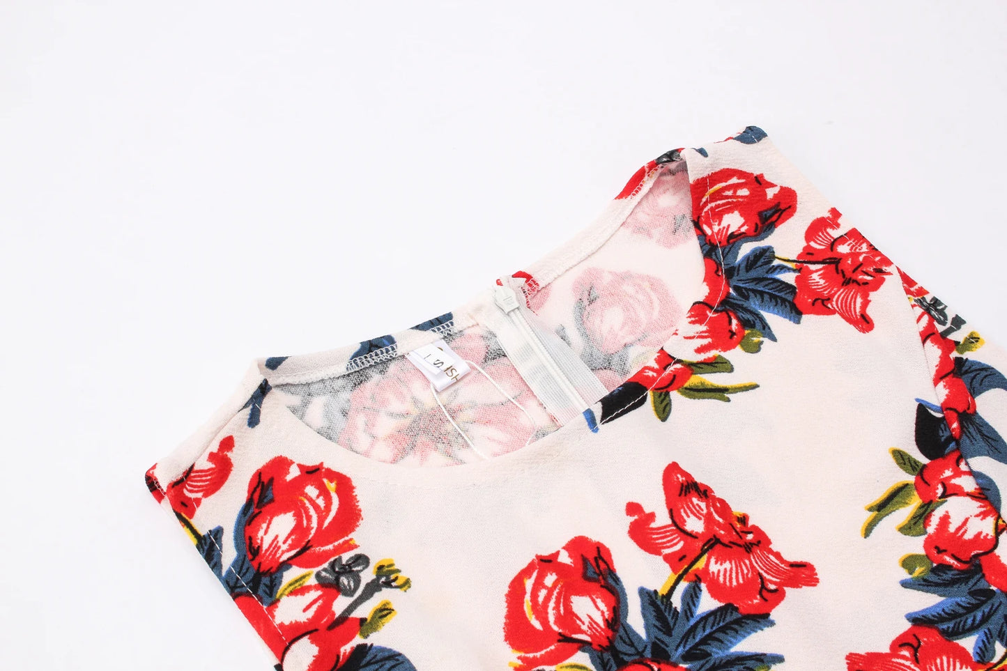 Summer Woman Printing Sleeveless Long Dress Vintage Dress Casual A-Line Beach Print Dress