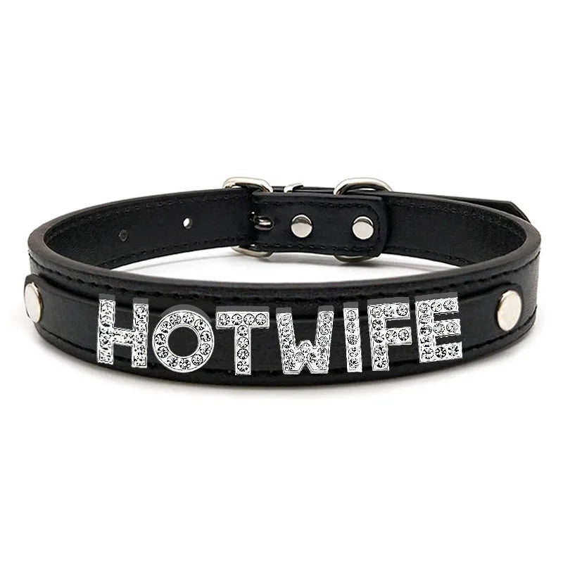 Punk Leather Collar DIY Custom Name Necklace Personalized Letter Angel Queen Choker for Women Men Sexy Cosplay Jewelry Gifts