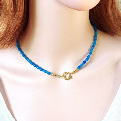 HUIDANG Trend Beads Necklace 2025 Collar Woman Colorful Natural Stone Necklace New In Summer