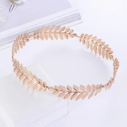 Golden Greek Goddess Crown Laurel Wreath Gold Leaf Headband for Men Circlet Toga Costume Accessories Wedding Party Supplies