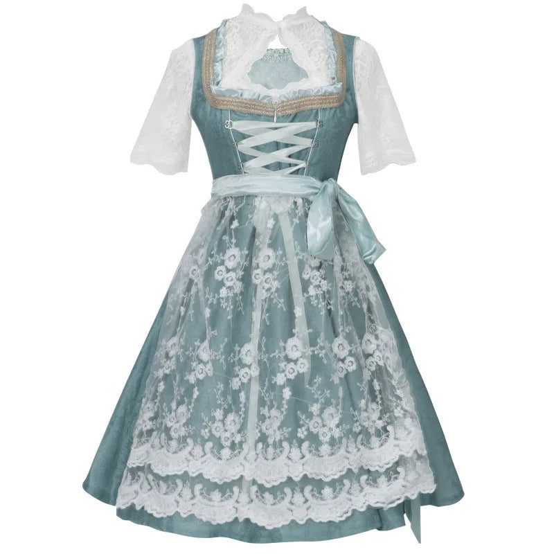 2026 German Oktoberfest Dress for Women (Includes Lingerie and Apron),Halloween and Carnival Costume,Bavarian-Style Maid Outfit