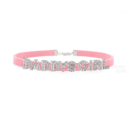 Sexy Gothic DADDYS GIRL Letters Choker Necklace Women DIY Custom Name Collar Chocker Jewelry Necklaces Customized Products Gift